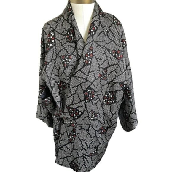 Japanese Wrap Haori Kimono Yukata Robe Top - S/M - Picture 3 of 10
